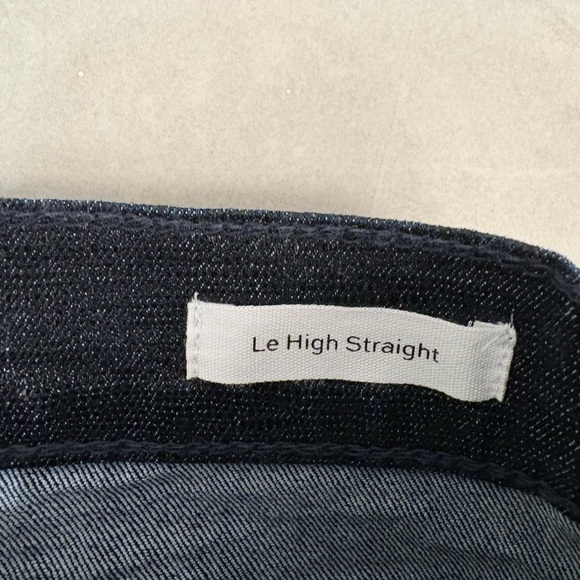 FRAME Le High Straight Indigo Lizard Coated Jeans Size 24 - Picture 6 of 10